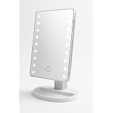 Busstier Led Işıklı Makyaj Aynası Dokunmatik 3 Işık Modlu Ayarlanabilir Oynar Başlıklı Masa &Uuml;st&uuml; Ayna Beyaz Işık G&uuml;n Işığı Sı