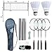 Produktbild PROFESSIONELL BADMINTON SET 4 SPIELER SCHLÄGER FEDERBALL POLES NETZTASCHE GAME 589751