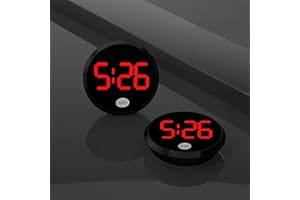 LIUZHIPENG 1 Pcs Automotive Stick Clock, Small Digital Clock for Dashboard, Touch Control Car Mounted Screen Digital Clock, Mini Luminous Car Dashboard Round Air Vent Stick-On Clocks Watch