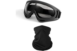 DUOYIF Gafas De Esquí a Prueba De Viento, Gafas De Motocross, Gafas De Snowboard, Gafas De Ciclismo Ajustable, Gafas Deportivas a Prueba De Polvo, Gafas De Moto De Protección Uv, Gafas Con Bufanda Tubular