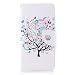 Produktbild Nokia 2 Hülle, Chreey Bunt Gemalt Magnetverschluss Flip Case Wallet Handyhülle PU Lederhülle Bookcase Brieftasche Kreditkarte Etui Schutzhülle [Blumen Baum]