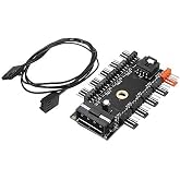 Alfais 4337 10 Port Fan &Ccedil;oklayıcı Y PWM Splitter 4 pin 12v Switch Power G&uuml;&ccedil; IDE &Ccedil;oğaltıcı Molex Kanal Kasa