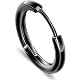 Trend Collection Unisex Cerrahi &Ccedil;elik G&ouml;kkuşağı Renk 12 Mm Halka K&uuml;pe