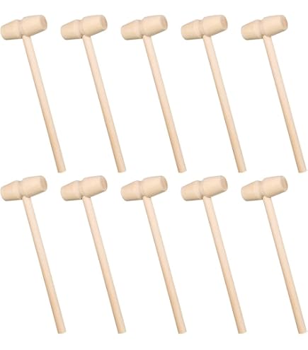 3 Stück Holz Richterhammer Spielzeug – Für Rollenspiele & Hand-Auge-Koordination