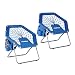 Produktbild 2x Bungee Stuhl WEBSTER, Trampolinstuhl, elastisch, Federung, faltbar, bis 100 kg, Seitentasche, Klappstuhl, blau