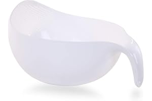 Mintra Home Passoire à Riz - Plastique Incassable - Réutilisable, sans BPA - Égoutter le Riz, Pâtes, Légumes, Fruits - Convient au Micro-Ondes/Lave-Vaisselle (Blanc)