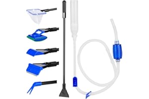 BEGONDIS 5 in 1 Aquarium Fisch Tank Siphon-Vakuum & Kiesreiniger - Reinigungsset für Aquarien mit Werkzeugen zum Entfernen von Algen, für Wasserwechsel und Sandreinigung