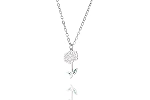 kkjoy Miesiąc urodzenia, naszyjnik kwiatowy, stal nierdzewna, 12 miesięcy, urodziny, kwiat, kroplówka, olej, wisiorek, naszyjnik, najlepszy przyjaciel, naszyjnik, biżuteria, prezenty dla kobiet,