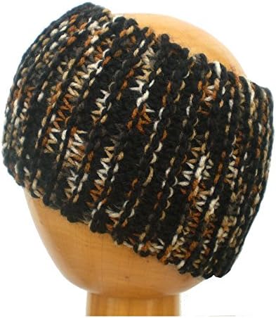 Dreadz Chunky Knitted Head Band (Black &amp; Tan)