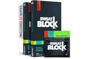 SweatBlock Antiperspirant (2 Box Deal) - Clinical Strength Hyperhidrosis Antiperspirant - Reduce Underarm Sweat Up To 7-days per Use - Prescription Strength Sweat Wipe to Stop Excessive Sweating