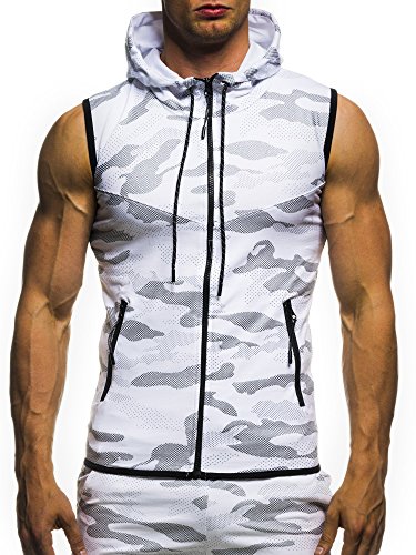 LEIF NELSON GYM Herren Fitness Weste Trainingsweste Camouflage 04-70061