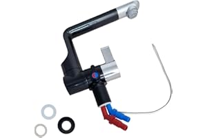 MARVIX Rubinetto acqua calda e fredda Miscelatore Microinterruttore 12 V Beccuccio pieghevole da 160 mm Per roulotte Camper Camper e barche