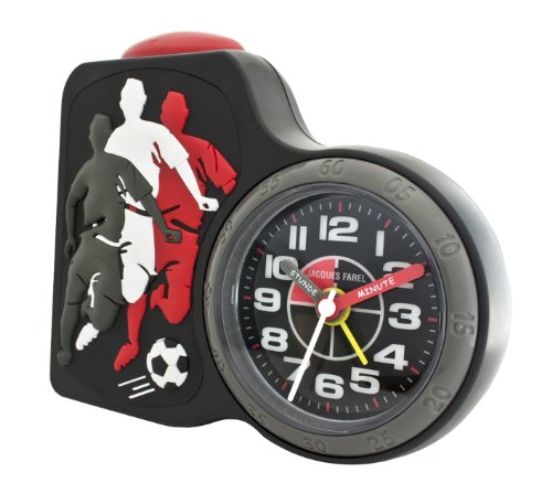 JACQUES FAREL ACB716FO-G Fußball Wecker Junge Kinderwecker Kunststoff Analog Licht Alarm Fußballwecker schwarz