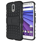 WOW Imagine Defender Tough Hybrid Armour Shockproof Hard PC + TPU with Kick Stand Rugged Back Case Cover for Moto G Plus 4th Gen ( G4 Plus / G 4th Generation ) - Black RS.295 (77.00% Off) - Amazon