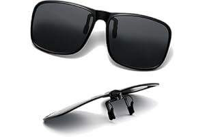 SULIVES Polarized Clip On Sunglasses for Men Women, Anti-Glare UV400 Protection Flip Up Sunglasses for Driving Travel Outdoor Sport
