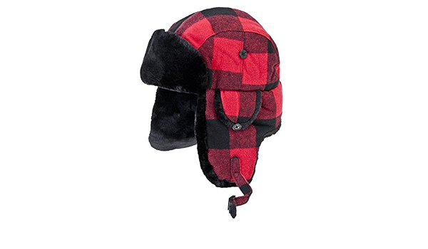 Storfisk fishing \u0026 more Classico Rosso/Nero Boscaiolo Berretto con  Pelliccia in 4 Diverse Misure : Abbigliamento