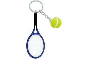 Moydolo Porte-clés mini raquette de tennis avec pendentif anneau de clé balle de tennis keychain keyring