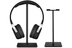 RHINO GADGET Soporte para auriculares Gaming Headset Soporte de escritorio Universal de aluminio para todos los auriculares - Negro