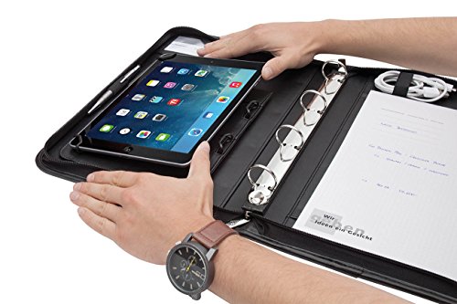 Wedo 5874901 Elegance A4 Organizer (mit Universalhalter für Tablet-PC von 24,6 cm (9,7 Zoll) bis 26,7 cm (10,5 Zoll)) schwarz - 5