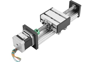 Oumefar 1204 Vis à billes Guide linéaire, Actionneur Linéaire à Vis à Billes, 100 mm Actionneur à longue étape Guide de course de glissière avec moteur pas à pas pour routeur CNC