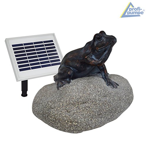 GARTENBRUNNEN SOLAR BRUNNEN SOLARTEICHPUMPE SOLAR SPRINGBRUNNEN SOLAR WASSERSPIEL „MÄRCHEN-FROSCH“ ZIERBRUNNEN FROSCH VOGELBAD SOLAR PUMPE Solar Teichpumpe SOLAR SET für GARTEN TEICH TERRASSE - 3