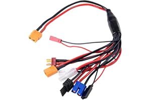 Yuemsh Câble Séparateur de Chargeur de Batterie au Lithium 8 en 1 avec Prise XT60 vers Prise JST T, XT60, EC3, Futabas et Tamiyas.