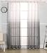 Produktbild WOLTU® VH5853sz1-2 , 2er Set Gardinen transparent mit Ösen in gestreift Leinen Optik Farbverlauf Ösenschal Vorhang Stores Fenster Dekoschal Wohnzimmer Kinderzimmer , 140x225 cm , Weiß + Schwarz