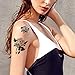 TAFLY Black Rose Tattoo Fake Flower Body Art Temporary Tattoo Stickers 5 Sheets