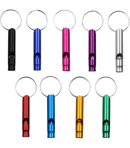 4 Fischietti Emergenza In Metallo Con Cordino - Forte E Impermeabile Per Outdoor E Sport - Foto 2