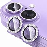 Coverzone İPhone 17 İle Uyumlu Y&uuml;ksek Kalite Parlak Elmas Desenli Taşlı Lavanta &Ouml;zel Tasarım Kamera Lens Koruyucu İDB-91