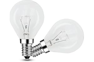 EASYIVY Lampadina da Forno E14 300 Gradi, 400LM Lampadina per Forno E14 G45 Dimmerabile per Forno, Microonde, Lampada Lava, Lampadario, Bianca Calda 2700K, 2 Pezzi