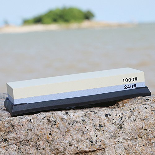 E-PRANCE M3 Schleifstein Abziehstein Wetzstein Körnung 240/1000 mit Rutschfest Halter, manuell, 180 x 60 x 27 mm - 8