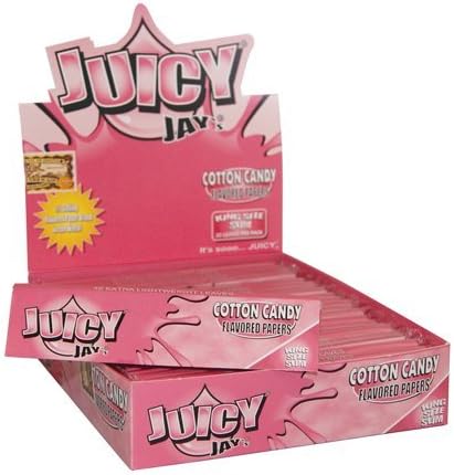 24 Booklets of Juicy Jays King Size Slim (COTTON CANDY) BY MAKBROS