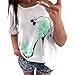 Produktbild  Damen Shirt, High Heels Druck T-Shirt Reizvolle Hemden Sommerhemd Bluse Strandbluse Oberteile Kurzarm T-Stücke Lose Hemd Blusen Mode Frauen Tops (XL, Grün-High Heels)