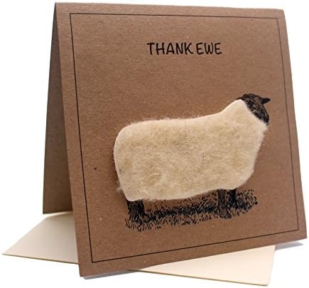 Sheep (Thank EWE) Greeting Thank You Card (Blank Inside)