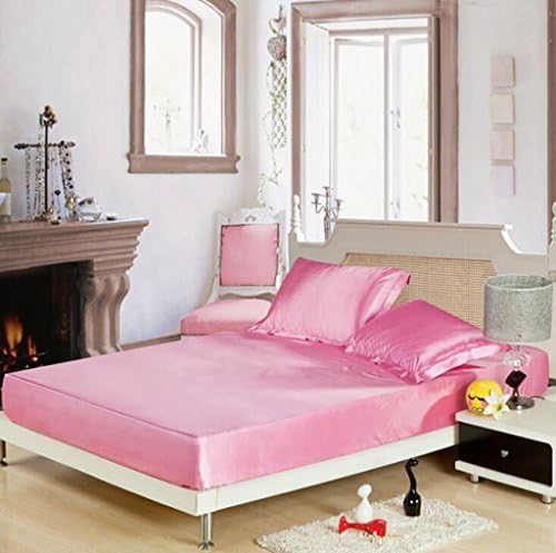Wmshpeds Silk bed single piece of solid color double-fight silk silk bed sheets ice bed bare bedspreads bed lin