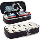 Étui à crayons en cuir PU imperméable de haute qualité, poupées anime japonais mignonnes grande capacité porte-stylo organisateur de bureau avec double fermeture à glissière