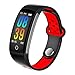 Produktbild Blut Sauerstoff und Dynamische Herzfrequenz Armband, yustar 2,4 cm LCD Touch Screen Blut Druck/atemfrequenz Überwachung Sport Tracker – Sleeping Kontrolle – Call erinnern/Weigerte – Smart Reminder – Sport RECORD M rot