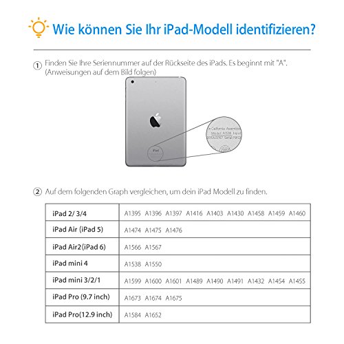 AUAUA iPad Pro 9.7 Hülle, iPad Pro 9.7 PU Leder Tasche Schutzhülle Schal + Clear Schutzfolie(Gift) für Apple iPad Pro 9.7 Zoll Apple Tablet - 9