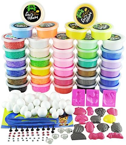 Kciline Kids Toys Slime Children Educational Toys Childrens Toys (24 Color Clay &amp;12 Color Pearl Mud)