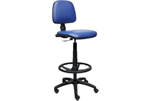 Europrimo Sgabello Sedia per Cassa da Banco Bancone Bar Pub in Tessuto Cotone Nero Nera