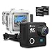 Produktbild Action Kamera, EIVOTOR WIFI 4K Sport Kamera 16MP Helmkamera 30m Wasserdicht Unterwasserkamera 2 Zoll Action Cam mit 2000mAh Akku, 170°Ultra-Weitwinkel, Zubehör für Helm, Fahrrad, Schwimmen, Tauchen