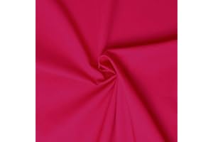 DESIGNERS-FACTORY Tessuto 100% cotone popeline - Disponibile in più di 20 colori - Venduto al pezzo - Stoffe di cotone tinta unita – stoffa al metro 100% cotone (1m x 1m46, Fucsia)
