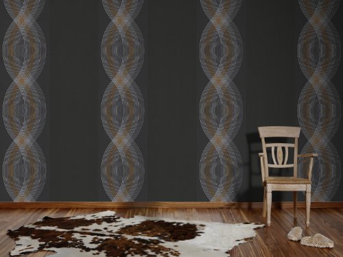 Livingwalls Vliestapete Flock Tapete Unitapete 10,05 m x 0,53 m schwarz Made in Germany 256027 2560-27 - 7
