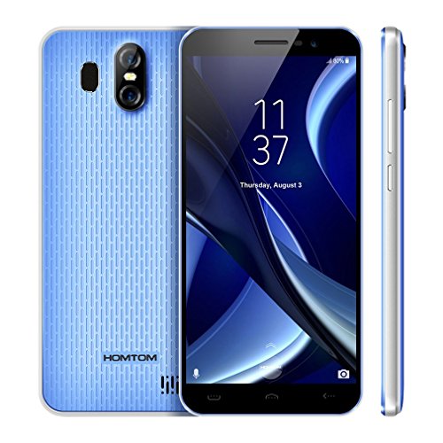 HOMTOM S16 Teléfono Móviles Libres 3G, Móviles de 5.5 pulgadas (18:9 Relación de Aspecto Pantalla, 2GB RAM 16GB ROM, Android 7.0, 13.0MP + 2.0MP + 8.0MP Cámaras Triples, Dual SIM) - Azul