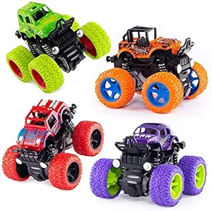 eErlik Plastic Friction Powered Cars, Pack Of 4, Multicolour