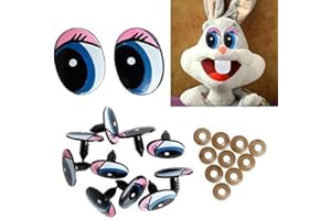 SQUAREZHENBO 10 Pcs Oval Blue Safety Plastic Eyes Ornament Dolls Dolls Eyes DIY 24x18mm Practical and Popular Dollmaking Crafting, Painting and Handicrafts Home Ornament
