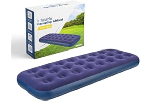 Munnie Single Airbed | Waterproof Inflatable Bed Single Air Bed Inflatable Mattress | Inflatable Bed Air Mattress Single for Travel, Camping, and Outdoor Activities (Single Air Bed)