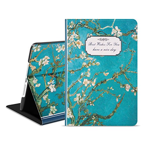 Ayotu iPad Mini 1/2/3 Case,Slim Lightweight Cover with Auto Wake/Sleep Function and Multi-Angle Viewing Stand Smart Protective Cover Case for Apple iPad Mini 1/2/3-The Apricot Flower