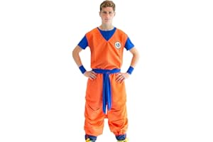 COOLCHANGE Traje Cosplay de Son Goku de 3 Piezas con símbolo GO | tamaño: XL